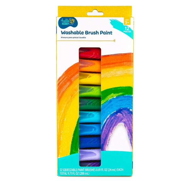 Hello Hobby Washable Squeezable Paintbrush, 12-Pk