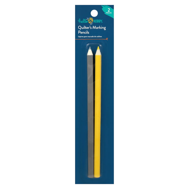 Hello Hobby Water-Soluble Fabric Marking Pencils, Gray and Yellow (2 Count)  