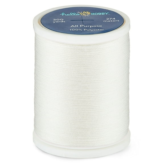 Hello Hobby White 67% Polyester 33% Cotton Hand Quilting Thread, 300 Yards