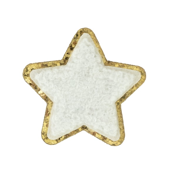 Hello Hobby White Chenille Star Patch