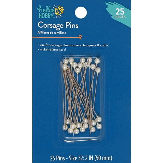 Hello Hobby Corsage Pins, Size 32, 25 count