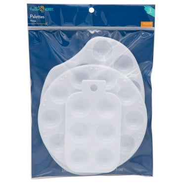 Hello Hobby White Craft Plastic Paint Palettes 3 Pack
