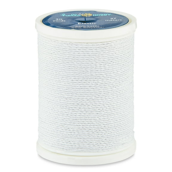 Hello Hobby White Elastic Thread, 30 Yards