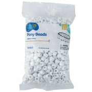 Hello Hobby Pony Bead Mix, White, 500 Pieces, Plastic Craft Beads for Jewelry Making and DIY Projects