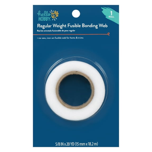 Hello Hobby White Regular Weight Iron-on Sewing Fusing Web, 20 Yards