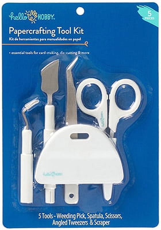 Hello Hobby White Steel Paper Crafting Basic Tool Kit, 5 Tools