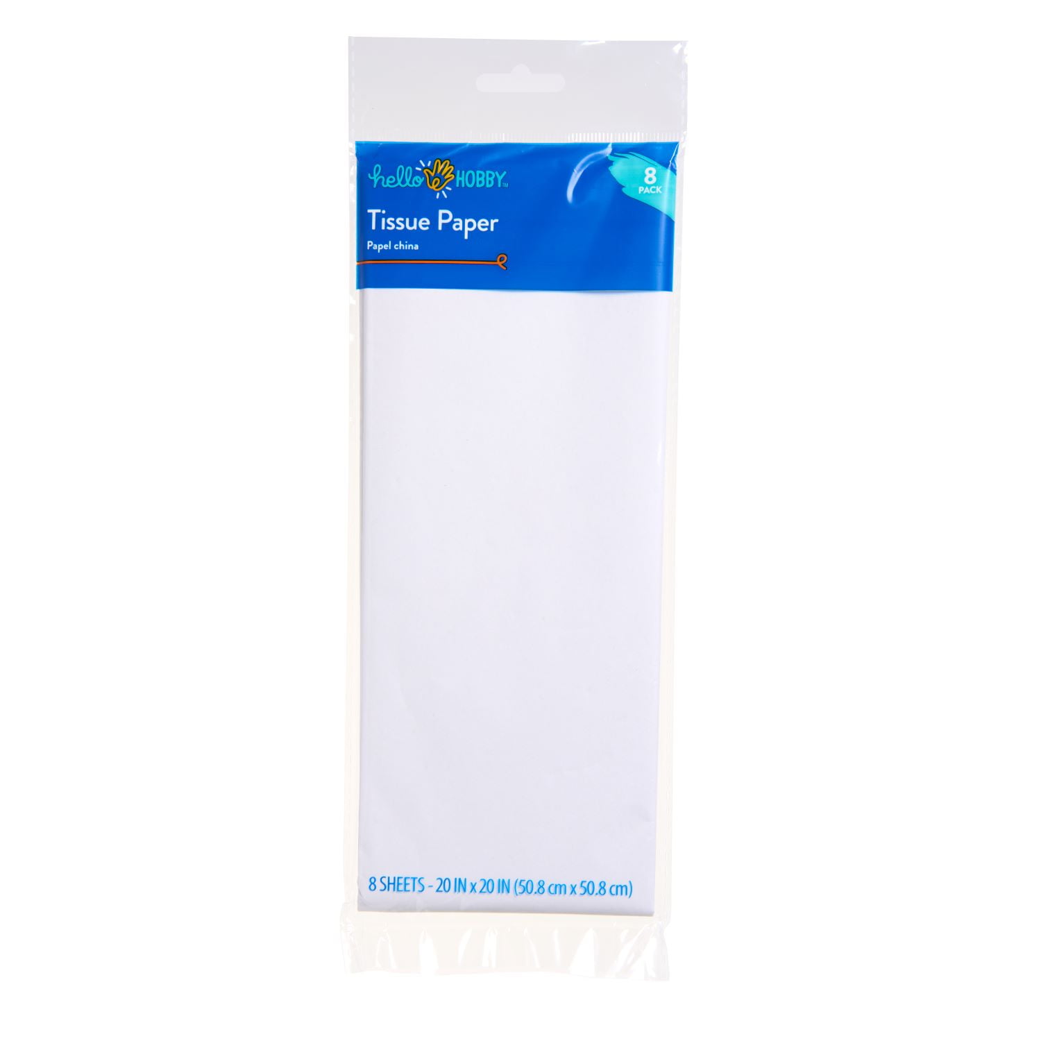 Hello Hobby White Tissue Paper Squares - 8 Sheets