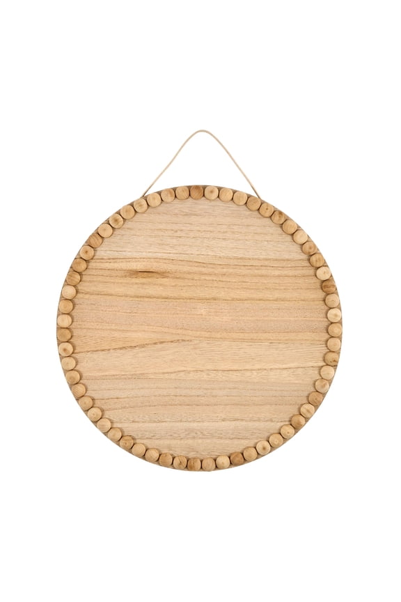 Wood Beaded Edge Round Plaque, 15.625" x 14" x .94"