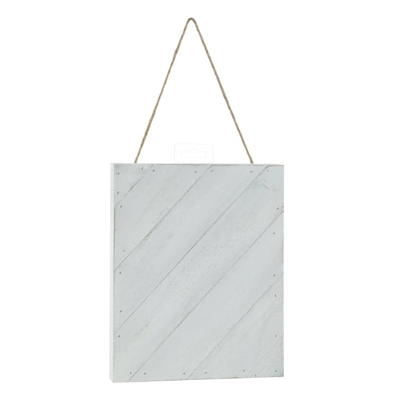 Hello Hobby Wood Diagonal Plank Rectangle Surface, Whitewash 8" x 10", 0.64 lbs.