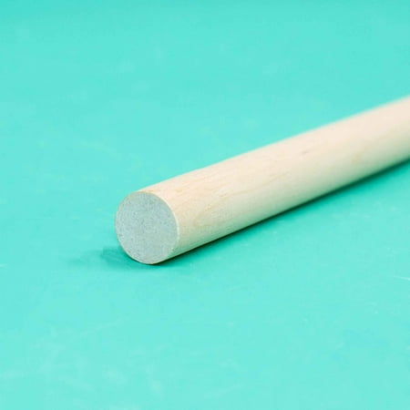 Hello Hobby Wood Dowel, 36” Long, 1/2-inch Diameter, White Ends