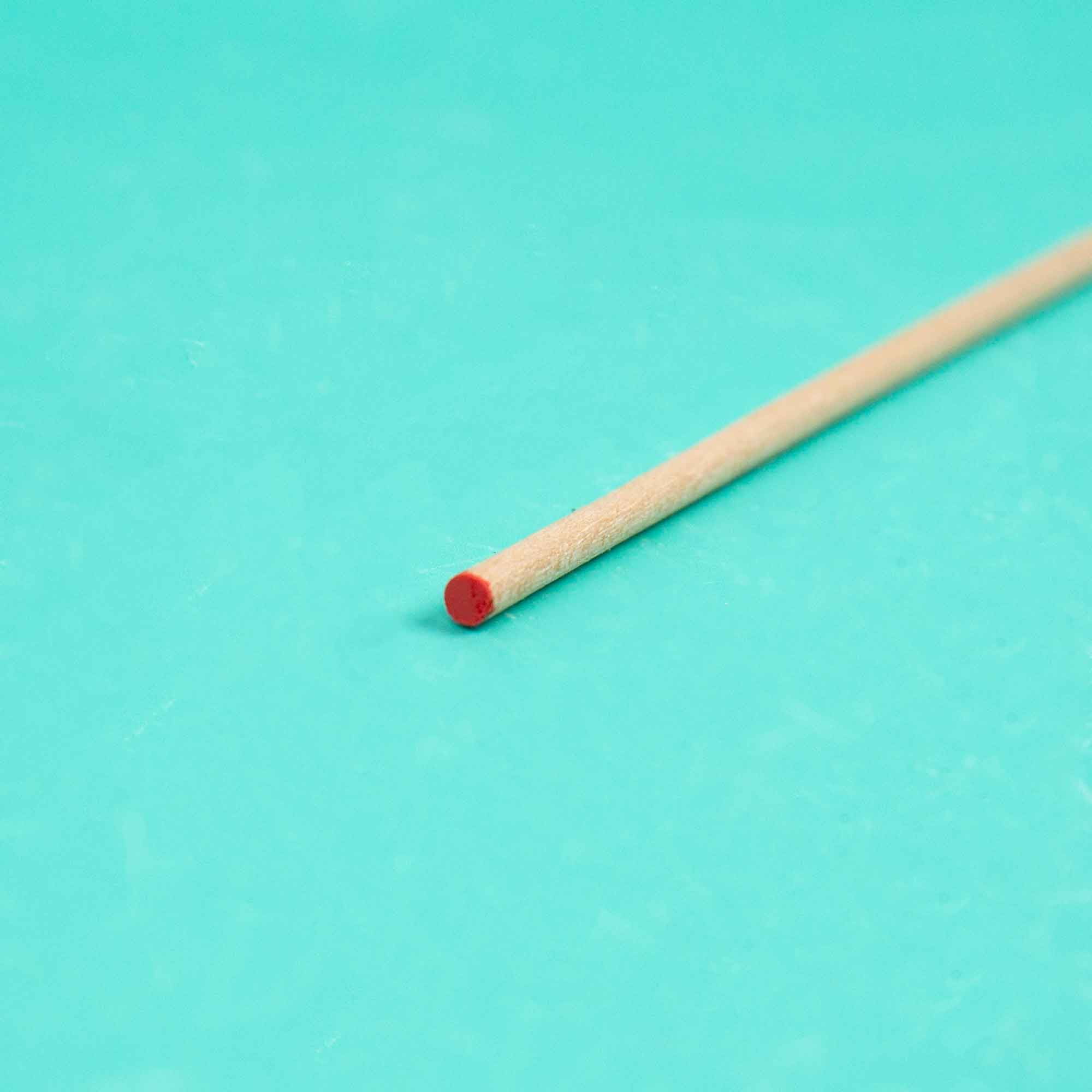 Hello Hobby Wood Dowel, 36” Long, 1/8inch Diameter, Red Ends