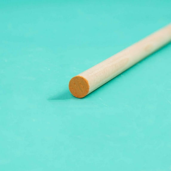 Hello Hobby Wood Dowel, 36” Long, 3/8-inch Diameter, Orange Ends