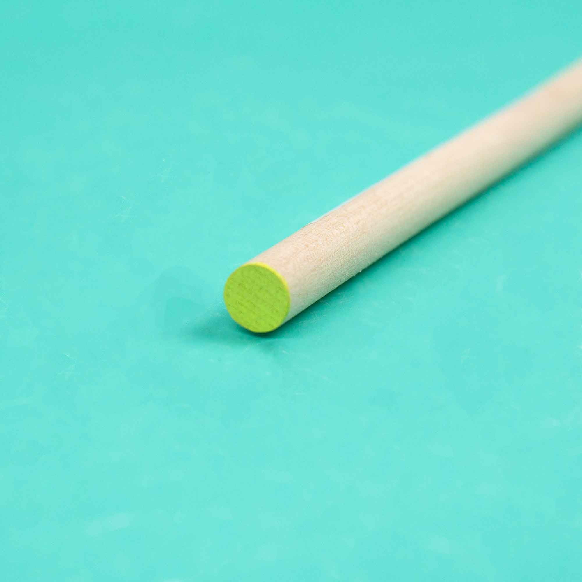Hello Hobby Wood Dowel, 36” Long, 5/16inch Diameter, Yellow Ends