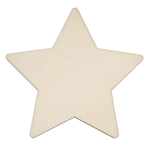 Hello Hobby Wood Star Shape, Die-Cut Shape