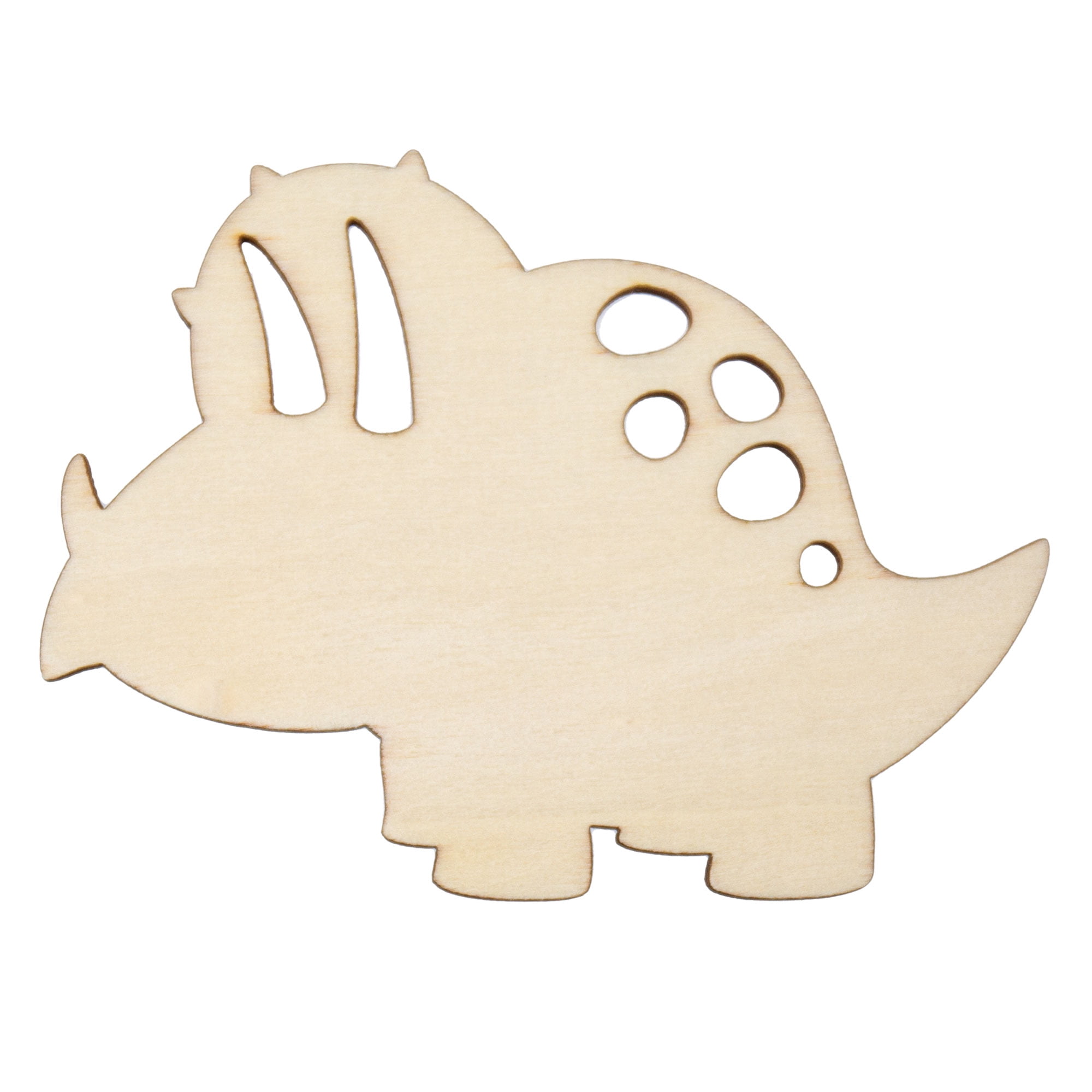 Hello Hobby Wood Triceratops Dinosaur Shape, Ready-to-Decorate Die-Cut Shape, 4" x 0.145" x 3", 0.03 lbs