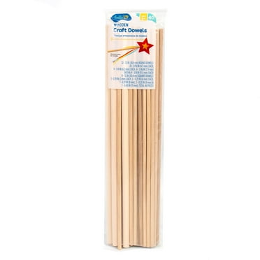 Hello Hobby Wooden Craft Dowels, 40 Pieces