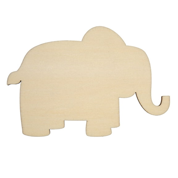 Hello Hobby Wooden Elephant Shape, Ready-to-Decorate Die-Cut Shape Wood, 4" x 0.15" x 2.75", 0.03 lb