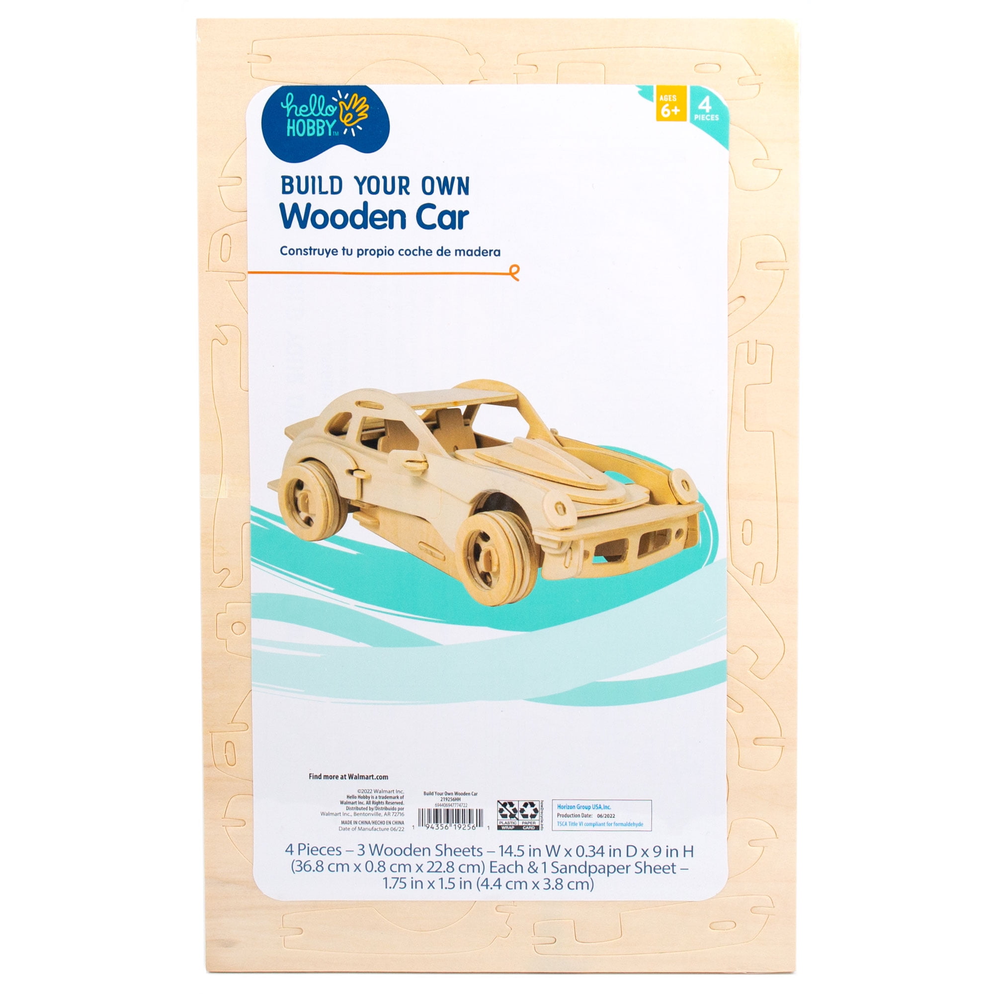 New Build & Paint Your Own Wooden Car by Horizon Group USA Easy To