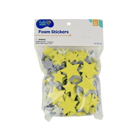 Hello Hobby Yellow Foam Star Stickers, Star Icons, 1 oz bag