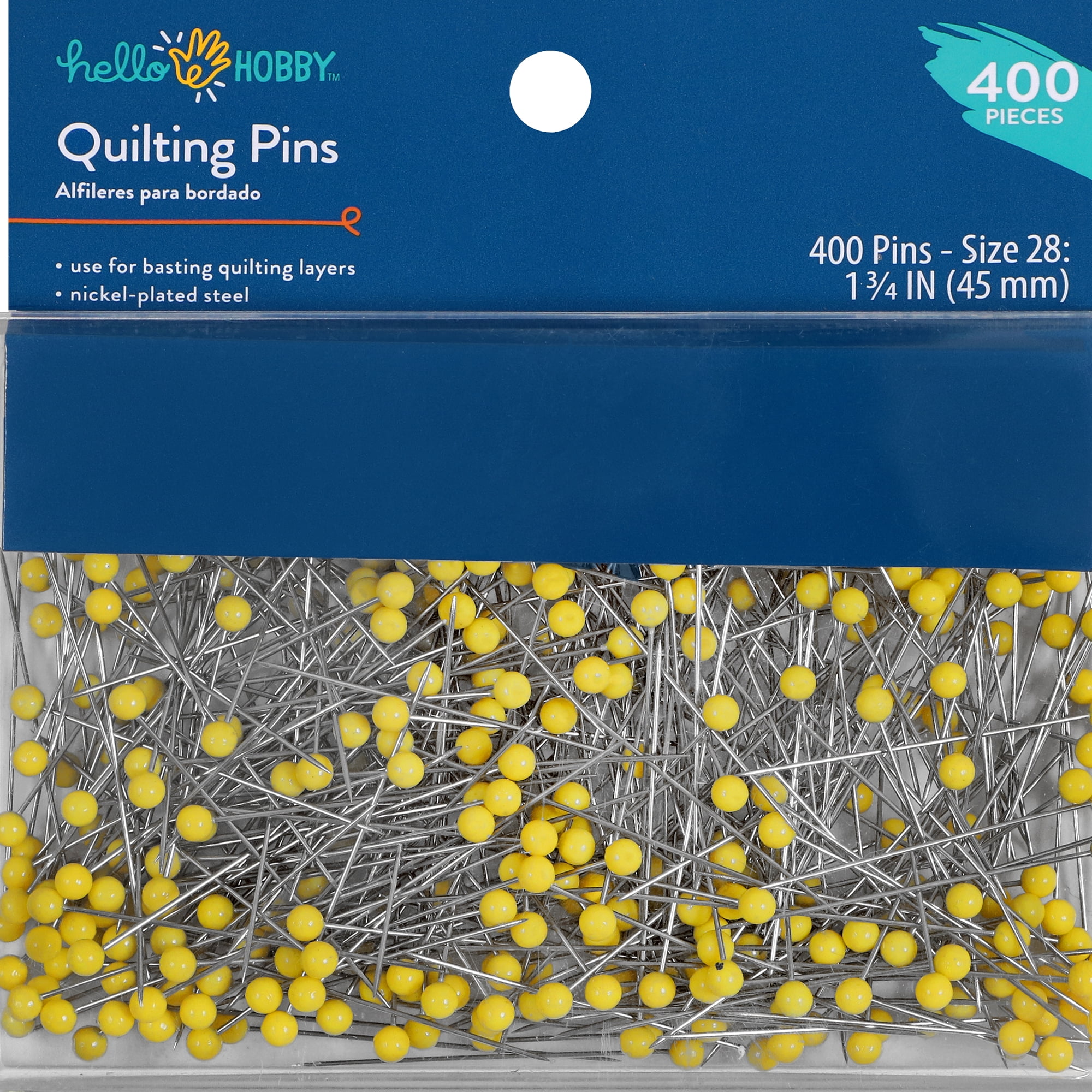 Hello Hobby Quilting Pins, Size 28, 400 Count, Size: 4.87 inch x 1.04 inch x 4.75 inch