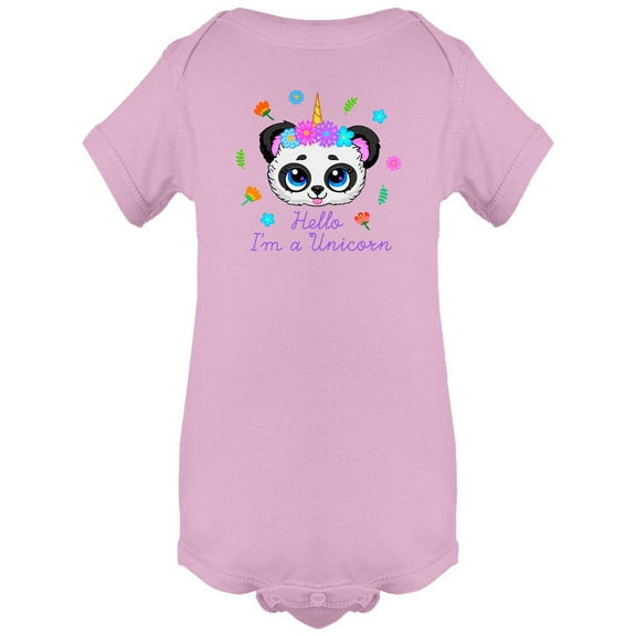 Hello I'm A Unicorn Slogan Bodysuit Infant -Image by Shutterstock,  Newborn