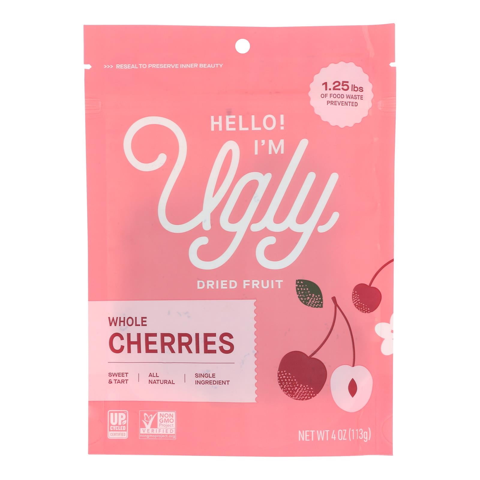 Hello! I'm Ugly - Dried Fruit Cherries Whole 100% Upcycld - Case of 12-4 OZ