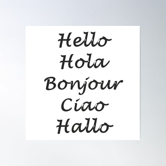 Hello In Different Languages Poster Wall Art, Modern Wall Decor For Living Room Bedroom, 16x16 UNFRAMED