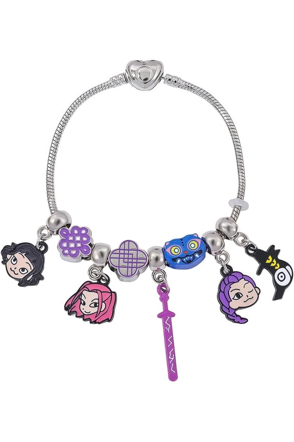 Hello Jewelry Bracelet Charms Braclet, Pink Kitty Bangle Women Matching Accessories, Gift for Her