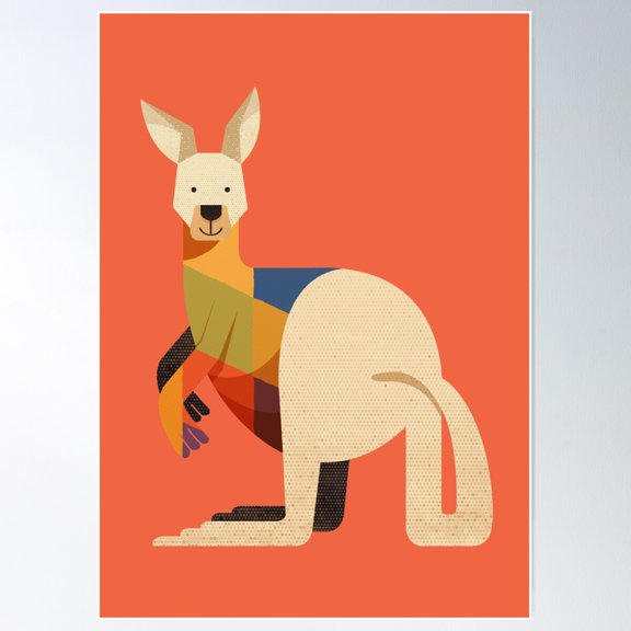 Hello Kangaroo Poster Wall Art, Modern Wall Decor For Living Room Bedroom, 8x12 UNFRAMED
