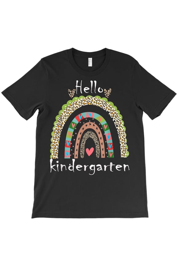 Hello Kindergarten Rainbow Teacher Funny Team Preschool Squad Girl H32158 T-Shirt, for Men and Women, Up to Size 5XL