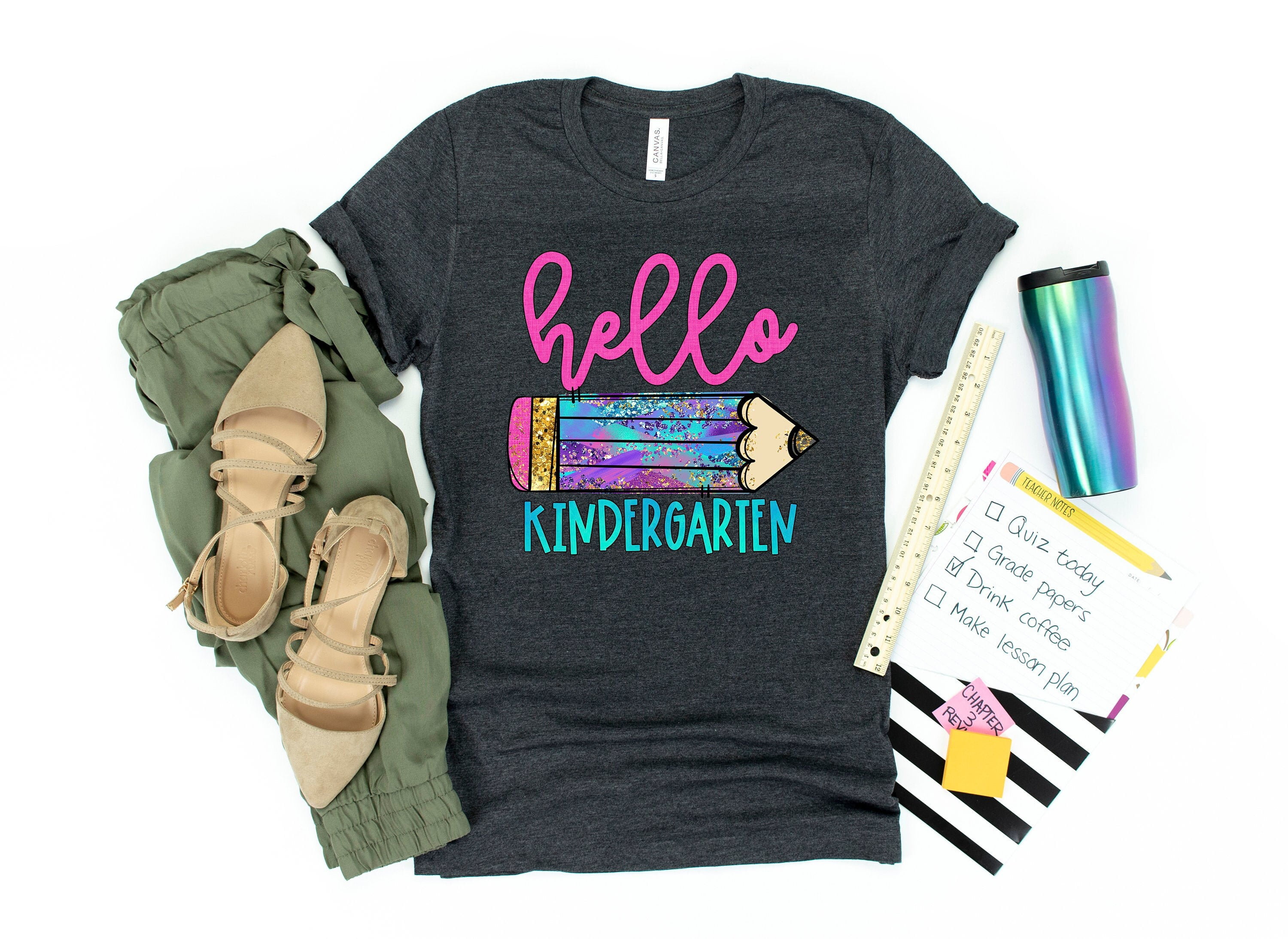 Hello Kindergarten Shirt Back To School Shirt Kindergarten Rainbow ...