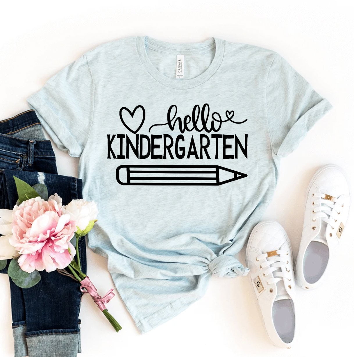 Hello Kindergarten T-shirt Teacher Tshirt School Tee Preschool Shirts