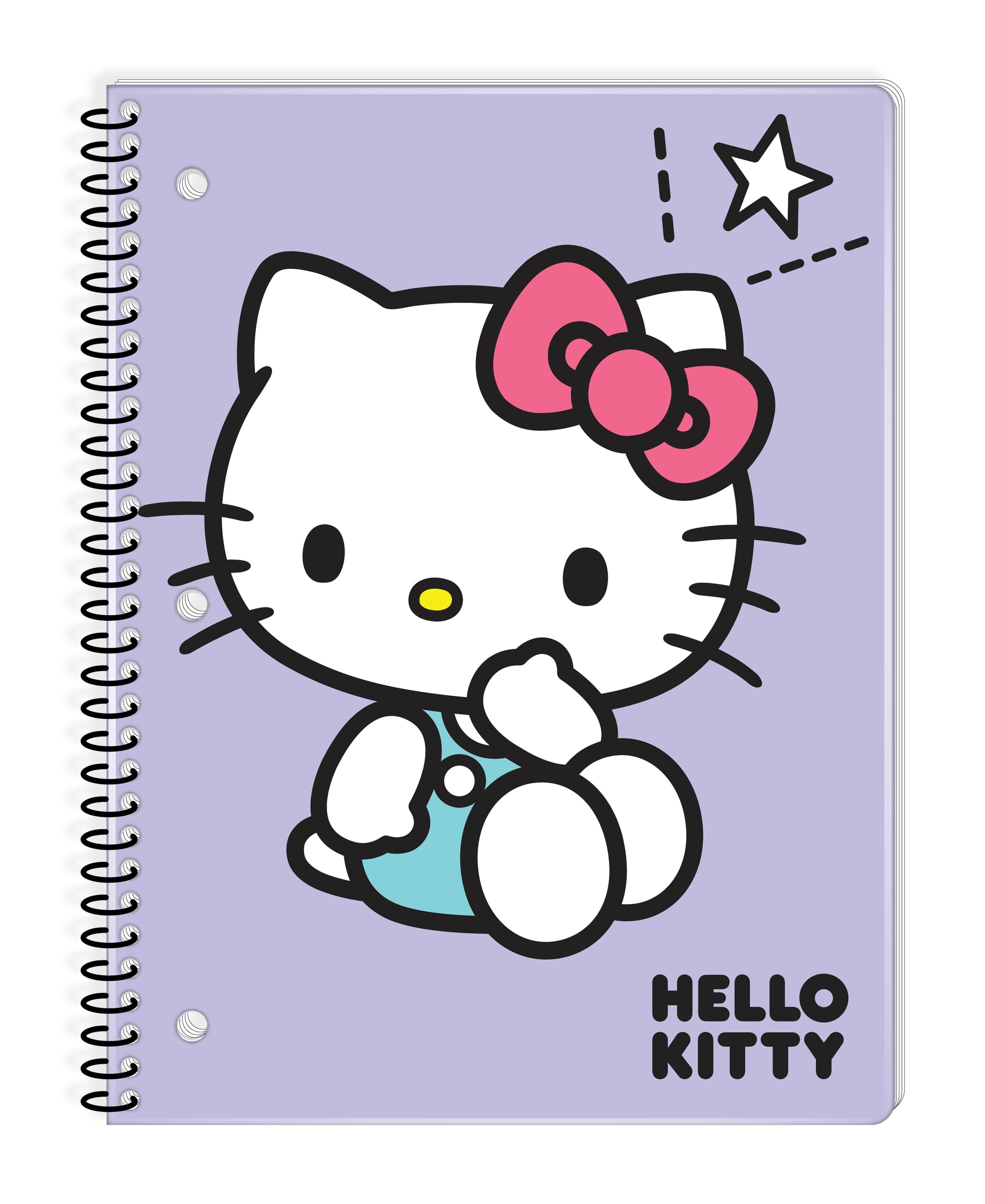 Hello Kitty 1-Subject Spiral Notebook, Wide Ruled, 8" x 10.5", 80 Sheets, Purple