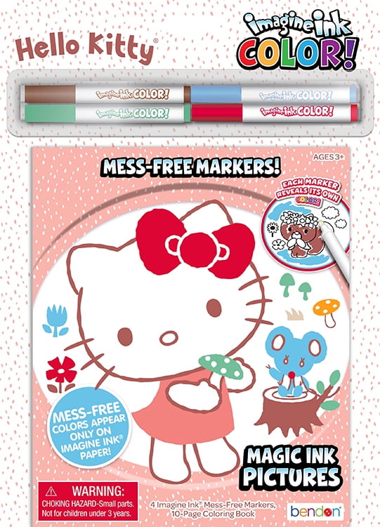 Hello Kitty 10-Page Imagine Ink Mess Free Coloring Book