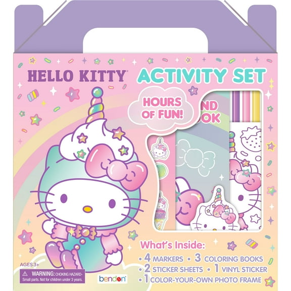 Hello Kitty 11-Piece Coloring Activity Set for Kids  Includes 3 Coloring Books, Stickers & More  Fun Activity by Bendon, Paperback