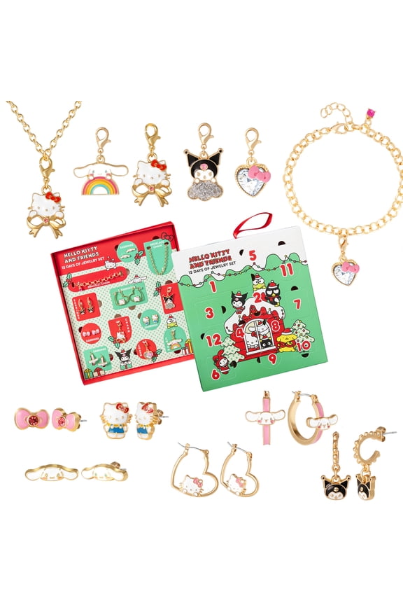 12-Piece Jewelry Advent Set - Earrings, Charms, and Bracelets