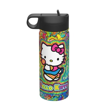 Hello Kitty(144)Wide Mouth Water Bottle Stainless Steel & Vacuum Insulated With Straw Lid 18 oz