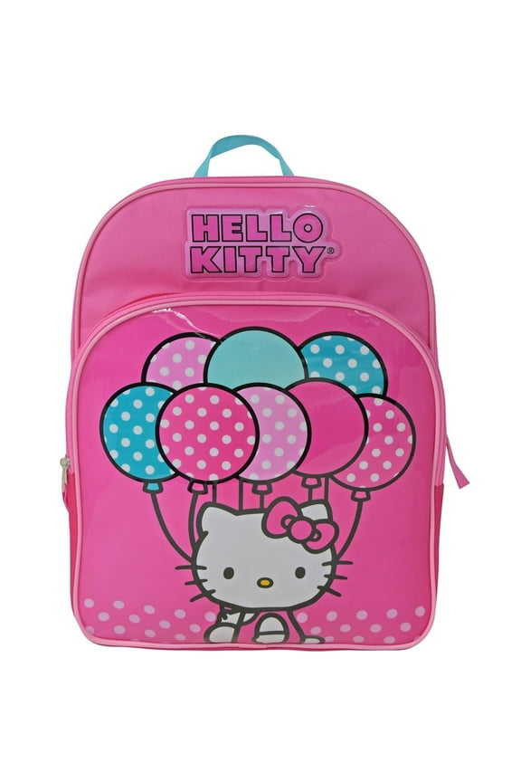 Sanrio Hello Kitty with Balloons 16" Pink School Backpack with Front Pocket