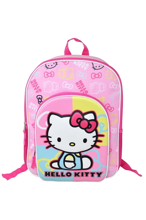 Hello Kitty 16" Backpack with Molded Front Pocket & Printed Straps