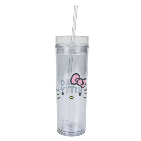 Hello Kitty 16 Oz Slim Acrylic Travel Cup With Straw