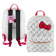 Hello Kitty 16 PU Leather Allover Print Large School Backpack -WHITE