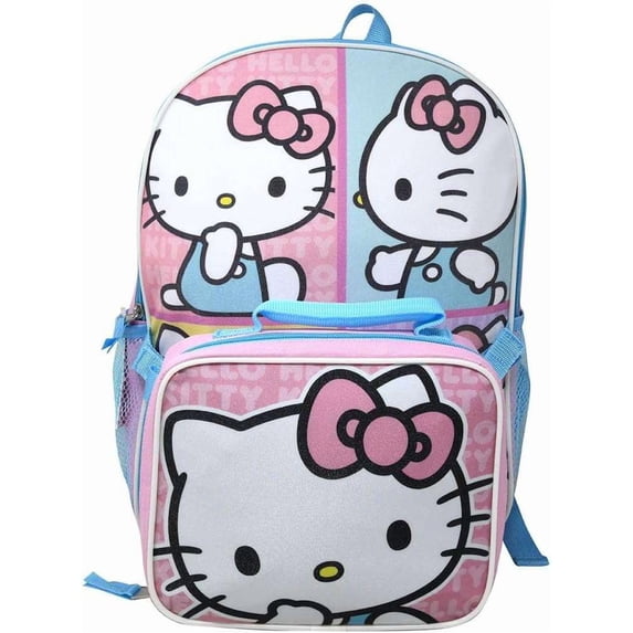 Hello Kitty 16" Pink Backpack with Rectangular Lunch Bag