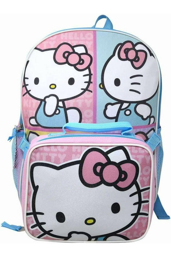 16" Pink Backpack with Rectangular Lunch Bag