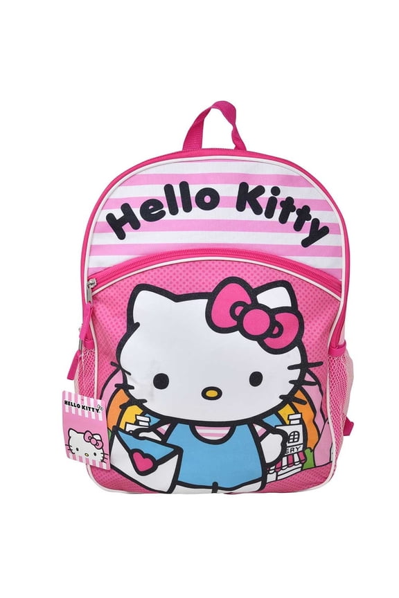 16" Pink School Backpack with front and side Pockets