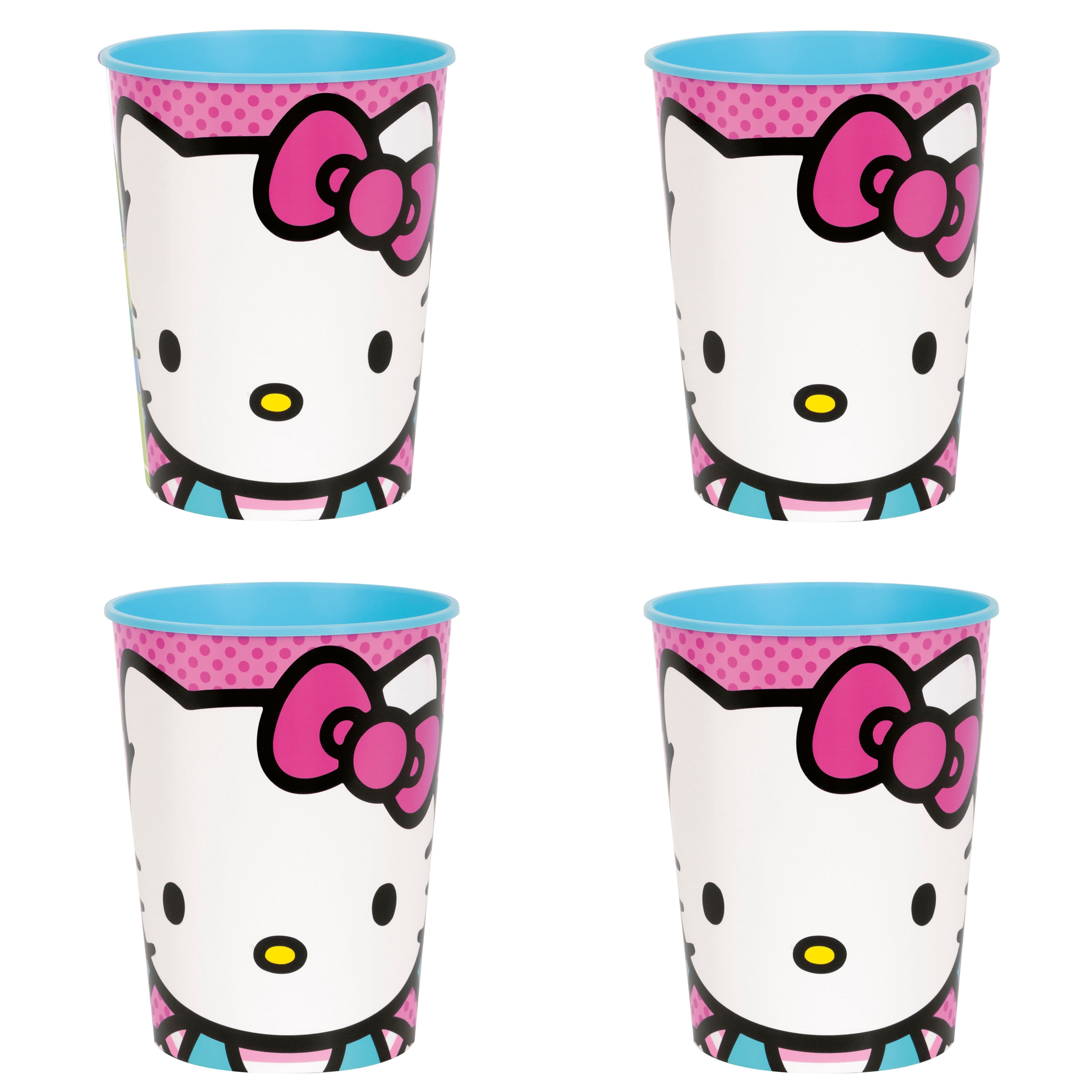 Hello Kitty 4 Count 16oz Multicolor Plastic Cup
