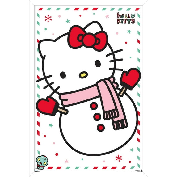 Hello Kitty: 17 Holiday - Build A Snowman Wall Poster, 22.375" x 34" Framed