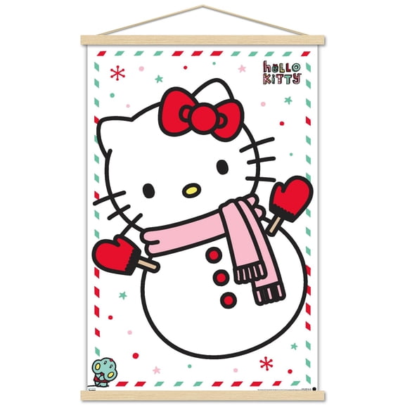 Hello Kitty: 17 Holiday - Build A Snowman Wall Poster with Magnetic Frame, 22.375" x 34"