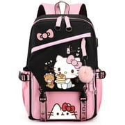 Hello Kitty 18in  Girls Backpack,18 In Backpacks Casual Cute Travel Backpack Indoor Outdoor with Usb Charging Port