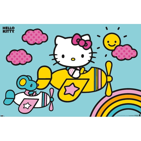 Hello Kitty: 19 Pink - Airplane Wall Poster, 14.725" x 22.375"