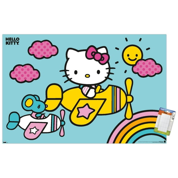 Hello Kitty: 19 Pink - Airplane Wall Poster, 22.375" x 34"
